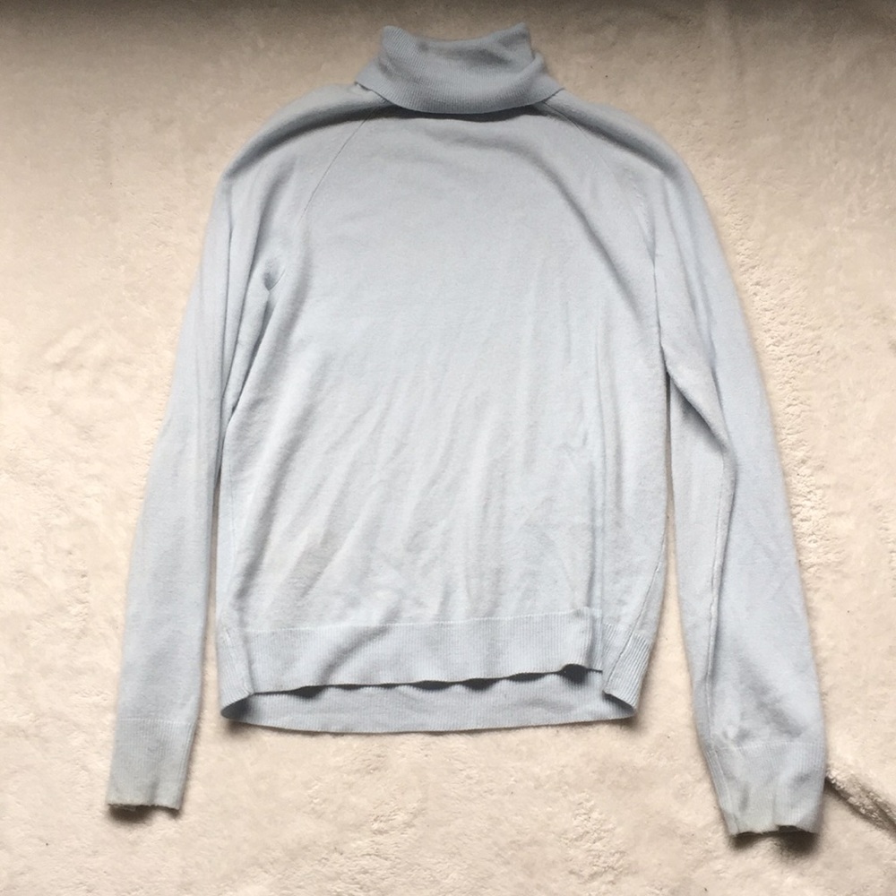 Karen Scott light blue turtle neck MEDIUM